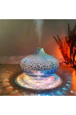 Çeşithane Kristal Küre Led Gece Lambası 3d Samsung Uyumlu Galaxy Işıklı Dekoratif Masaüstü Lamba