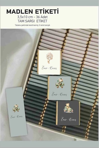 Erkek Bebek Madlen Çikolata Etiketi Sargı Etiket 3,5 Cm 36 Adet Erkek Bebek Madlen Çikolata Etiketi Sargı Etiket 3,5 Cm 36 Adet