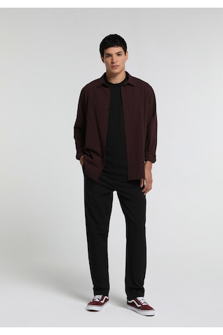 Colin's Colins Regular Fit Shirt Neck Düz Erkek Bordo Uzun Kol Gömlek Cl1081843 Q1.v1 Brd