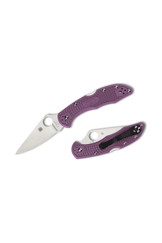 Spyderco Delica 4 Purple Lightweight Flat Ground Plainedge Kamp Çakı Mor