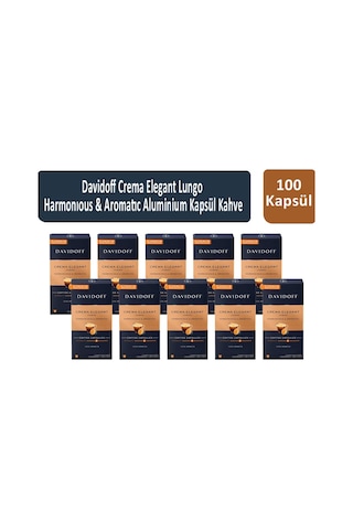 Davidoff Crema Elegant Lungo Harmonıous & Aromatıc Kapsül Kahve 10 x 10'lu