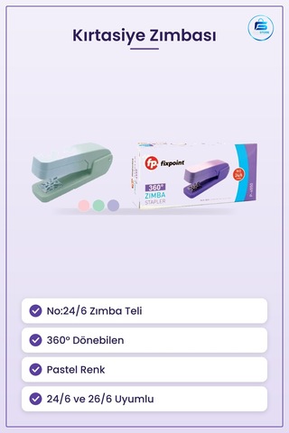 Zımba Pastel No: Dönebilen Kırtasiye Zımbası Ofis İçin Pratik K
