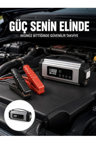 Mey İthalat Yolda Kalmaya Son Dijital Ekranlı Akü Takviye Ve Hava Kompresörü Çok Fonksiyonlu Acil Güç Ünitesi Yeni Nesil