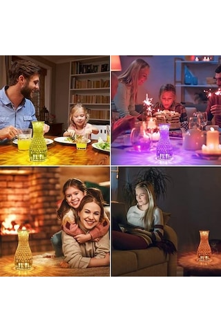 Sürahi Model Usb Şarjlı Kumandalı 16 Farklı Işık Modlu Masa Üstü Akrilik Lamba Led Siyah