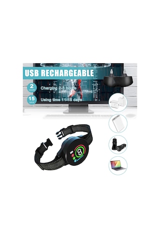 Köpek Eğitim Cihazı Köpekler İçin Havlama Tasması Su Geçirmez Ip67 Şarj Edilebilir Köpek Elektronik -siyah