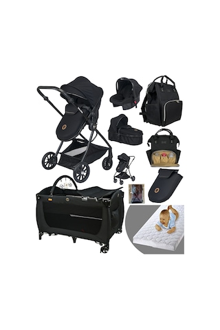 Baby Home Yeni Doğan Full 9 In 1 Set 1010 Travel Sistem Bebek Arabası 560 Bebek Oyun Parkı Yatak Beşik