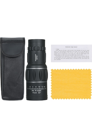 Wezone 16x52 Yeşil Filmlı Çift Odaklı Monoküler, Dağcılık Kamp Turizm İçin Hd Görüntü, Plastik+gümüş+alüminyum Seti