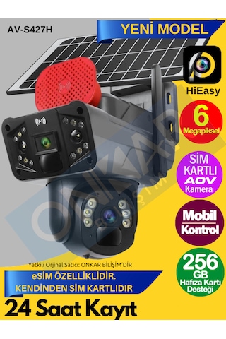 Avenir S427h 6mp 7/24 Sürekli Kayıt Esim Destekli Güneş Enerjili