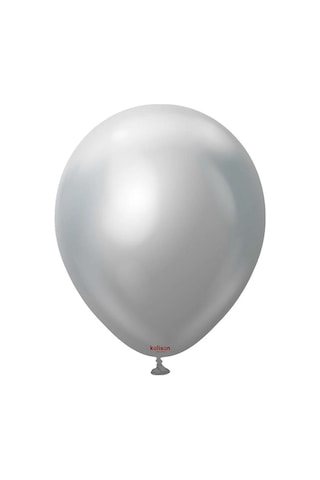 Gemar Parti Doğum Günü Organizasyon Balon - 28 Cm. - Ivory - Silver / Gümüş - 100 Adet Gümüş