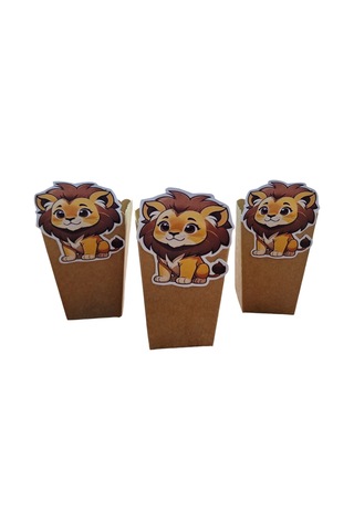 Aslan Temalı Popcorn Mısır Kutusu 8 Li