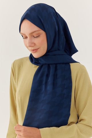 Mirsoy Scarf Kazayağı Desen İpeksi Jakar Şal - Lacivert Lacivert