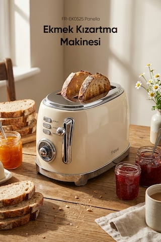 Fressi FR-EK0525 Panella 2 Dilim + Tost Aparatlı Ekmek Kızartma Makinesi