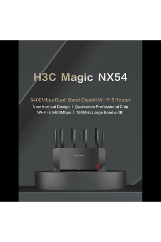 H3c Magic Nx54, Dual Band, Wifi 6, 5400mbps, 4port Gigabit, 6ad Anten, Masaüstü, Router, Access Poin