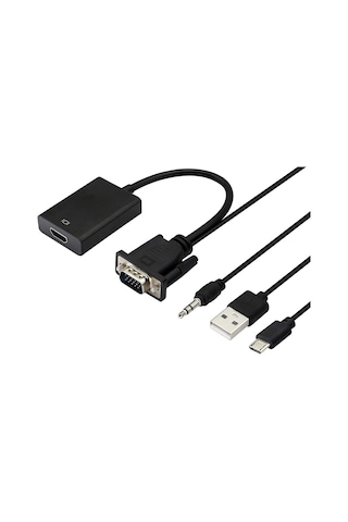 VGA - HDMI Dönüştürücü Adaptör Çıkış 1080P VGA Erkek - HDMI Dişi
