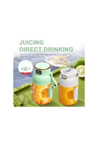 Elmpaly Yeşil Taşınabilir Şarjlı Mini Meyve Sıkacağı Smoothie Yapma Makinesi