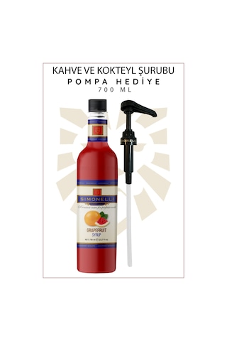 Simonelli Kahve ve Kokteyl Şurubu Greyfurt Aromalı 700 ML + Pompa