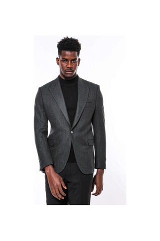 Wessi Slim Fit Desenli Yeşil Erkek Ceket Yeşil