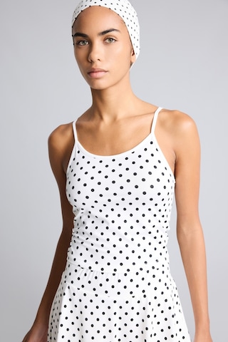 Defacto Slim Fit İp Askılı Puantiyeli Crop Atlet I7902ax26hswt34 Beyaz-wt34