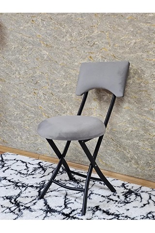 Siyah Boyalı Katlanır Tabure - Kamp Sandalyesi - Sandalye - Mutfa Çok Renki