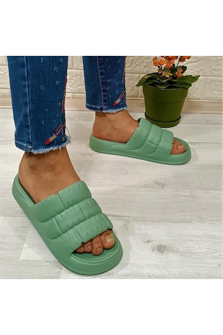 Akınalbella 406 Mint Yeşili Hafif Rahat Günlük Havuz Plaj Kadın Terliği 001
