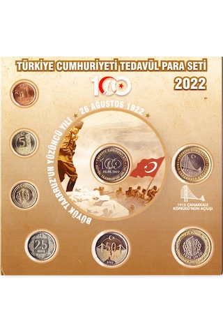 2022 Türkiye Cumhuriyeti Hatıra Tedavül Para Seti Büyük Taarruz'uz Yüzüncü Yılı
