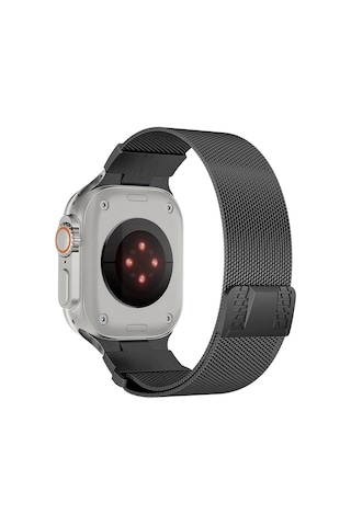 Apple Uyumlu Watch Ultra Uktra 2 49mm Redclick Krd-107 Metal Hasır Kordon
