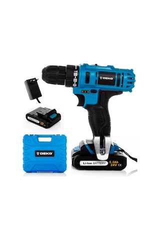 Deko 24V 5 Ah Li-ion Çift Akülü Darbesiz Matkap Vidalama