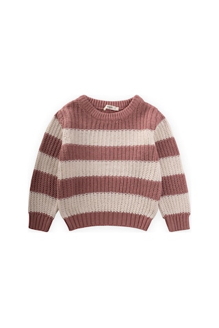 Selanik Çizgili Triko Kazak 2-8 Yaş Gül Kurusu Gül Kurusu