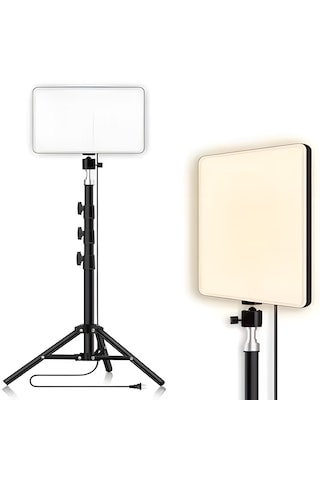 Profesyonel 10 İnç Led Panel Işık Seti Ayarlanabilir Tripodlu, Soğuk/sıcak Işık, Fotoğraf & Video Çekim Aydınlatma, Stüdyo Işık Sistemi
