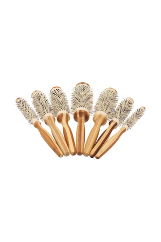 Suofeng Doğal Ahşap Saç Fırçası - Şekillendirici Ve Kurutucu Yuvarlak Fırça