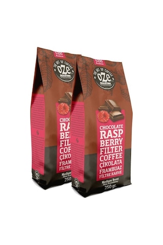 Oze Çikolata Frambuaz Aromalı Filtre Kahve 2 x 250 G Makine Kağıt Filtre Metal Filtre
