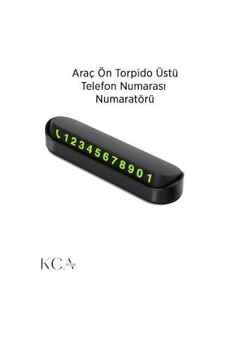 Araç Parktel Numaratör Oto Telefon Park Numaratörü Ön Cam Torpido Siyah