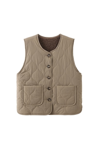 Snapbuy Kadın Yelek, Çift Taraflı Kullanım Kahve