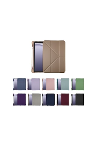 Apple Uyumlu iPad 11 Nesil A16 Standlı Smart Tablet Kılıfı & Kapaklı Kalem Bölmeli Kılıf