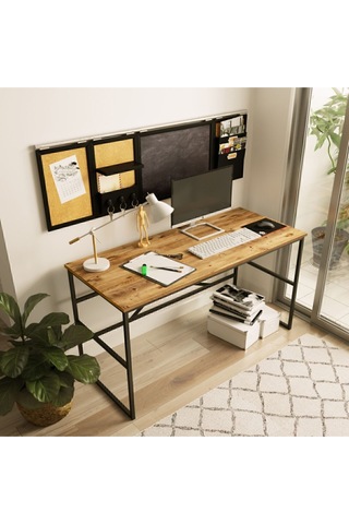 Atlantis 120cm Metal Çalışma Masası Atl24-a Çam Atlantik Çam