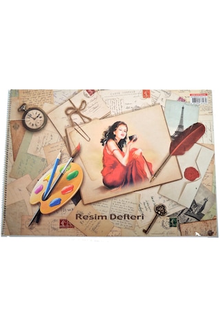 Sim 35x50 Spiralli Karton Kapak 15 Yaprak Resim Defteri 1 Adet