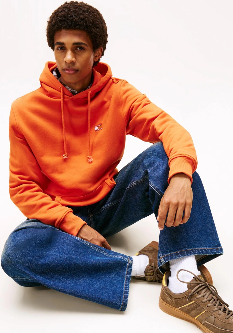 Tommy Hilfiger Tjm Reg Badge Turuncu Erkek Hoodie Ext-10148 Turuncu