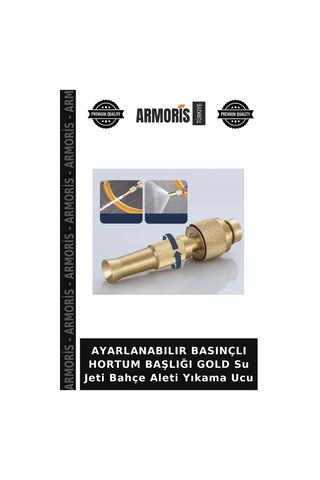 Ayarlanabılır Basınçlı Hortum Başlığı Gold Su Jeti Bahçe Aleti Yıkama Ucu