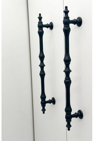 Şehzade Mat Siyah Mobilya Dolap Mutfak Çekmece Kulpu 128 Mm 12.8 Cm 5 Adet