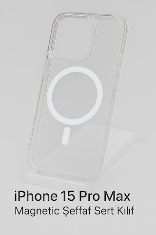 C.power Magsafe Şeffaf Sert Kılıf İphone 15,15pro,15pro Max ,plus Uyumlu, Darbeye Dayanıklı Pc Malzeme Şeffaf