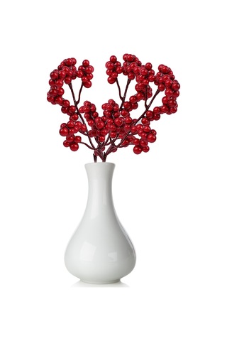 "14pcs Yapay Kırmızı Berry Sapları - 12 İnç Gerçekçi Meyve, Yeşil Yapraklarla, Tatil Ağacı, Çelenkler, Centerpieces, Dıy El Sanatları Ve Şenlikli Ev Süslemeleri İçin Noel Meyve Dalları İle Seçimler"