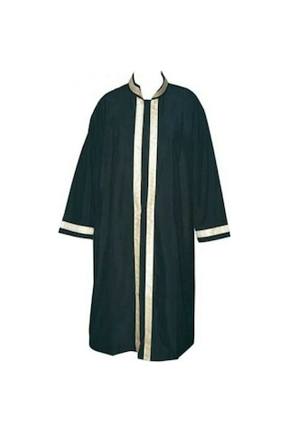 İşlemeli Sırmalı İmam Cübbesi - Siyah