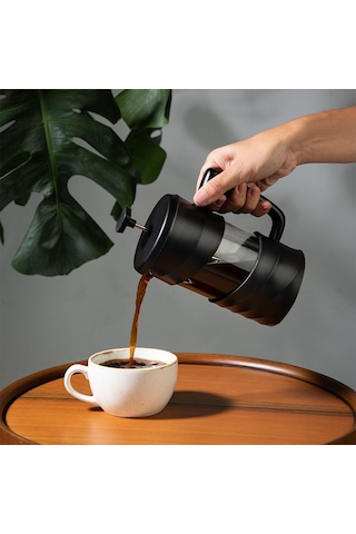 Nehir Violet 600 ML Borosilikat French Press Siyah