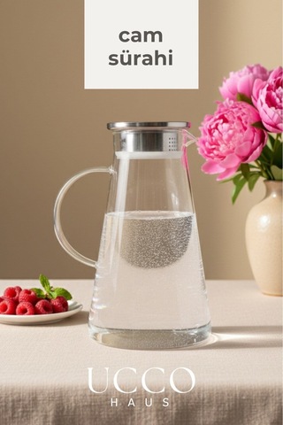 1800 Ml Premium Borosilikat Cam Sürahi Vakum Kapaklı Modern Pinterest Karaf Detox Limonata Meşrubat