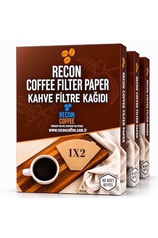 Recon Coffee Filtre Kağıdı 1x2 3x80'li Kraft Recon Coffee Filtre Kağıdı 1x2 3x80'li Kraft