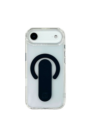 Apple iPhone 17 Air Magsafe Uyumlu Standlı Şeffaf Kılıf Lacivert