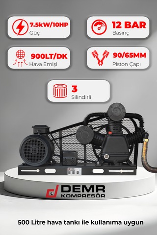 Kompresör Kafası 10 Hp Üç Piston 12 Bar Kafa Grubu Idk3090b