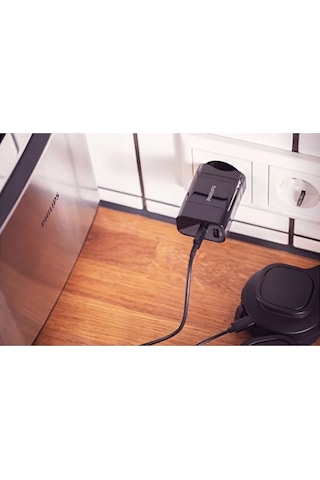 Philips Uyumlu Dlp2621/12 Usb-A Type-C 30W Şarj Adaptörü Siyah