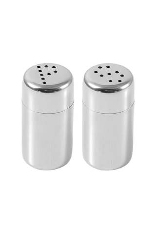 Çelik Küçük Boy 1 Çift Ev Lokanta Restoran İçin Tuzluk Ve Karabiberlik Cin515 Gri
