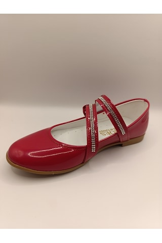 Kız Çocuk Rugan Kaydırmaz Taban Babet Kırmızı